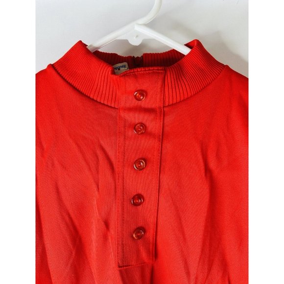 NOS VTG 70s Blank Knit Button Henley Shirt Blouse Disco Rockabilly - Picture 2 of 6